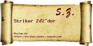 Striker Zádor névjegykártya